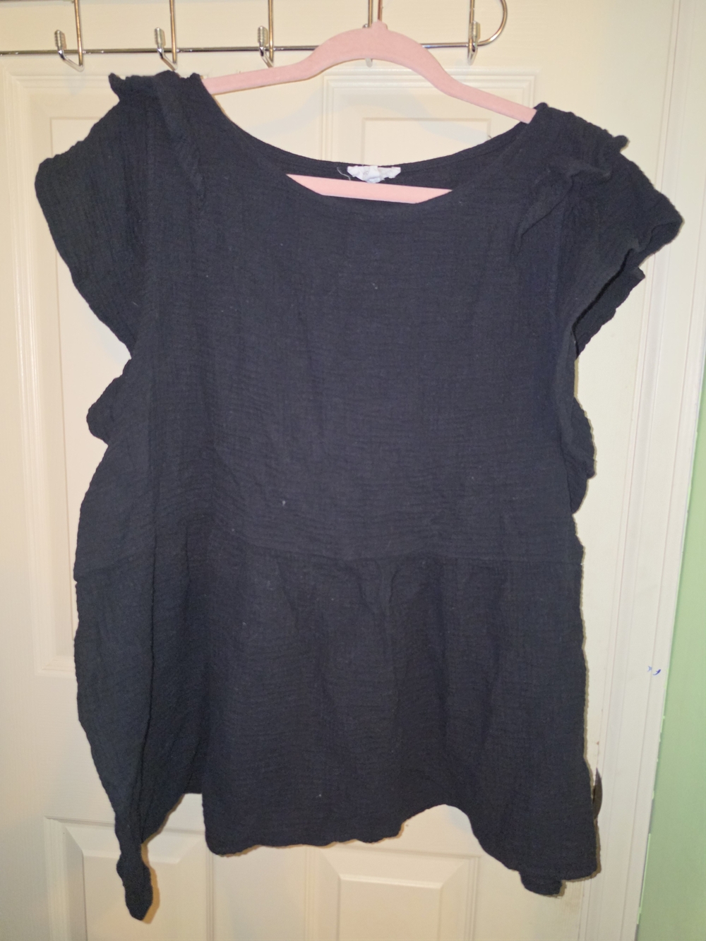 Chic Soul Black Short Sleeve Peplum Tunic